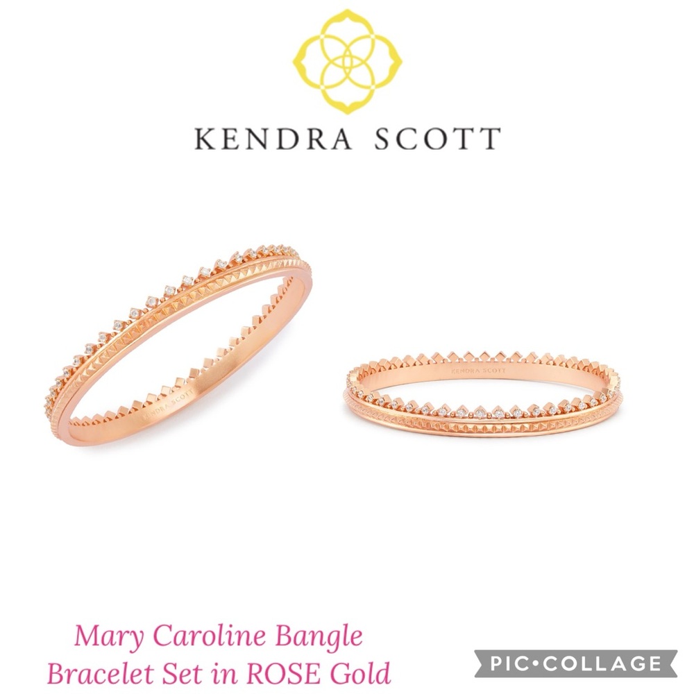 Kendra Scott Rose Gold Mary Caroline Bangle Bracelet Set